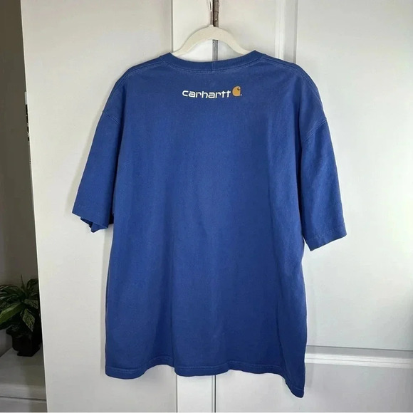 Carhartt Large Royal Graphic T-shirt Mens Workwear Logo Mens Size Large - Picture 2 of 7